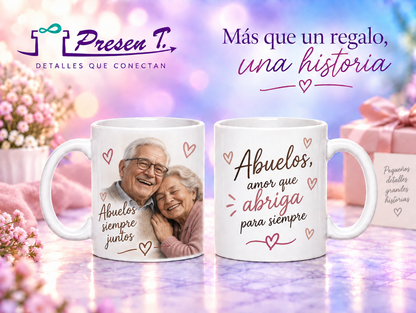 Taza personalizada blanca 11 oz — inspiración Abuelos