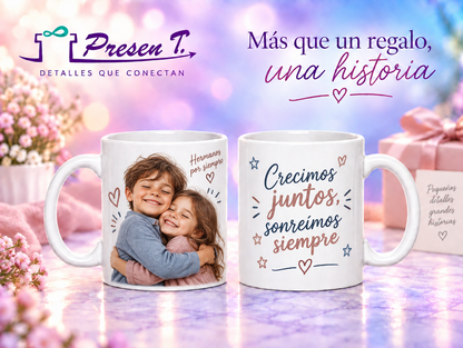 Taza personalizada blanca 11 oz — inspiración Hermanos