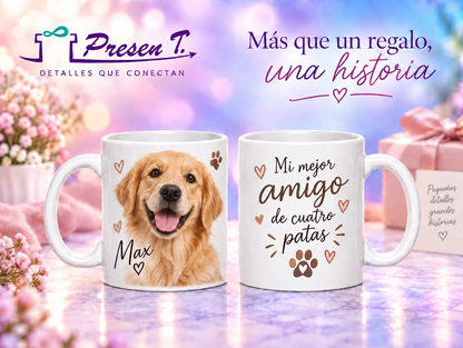 Taza personalizada blanca 11 oz — inspiración Mascota
