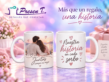 Taza personalizada blanca 11 oz — inspiración Pareja